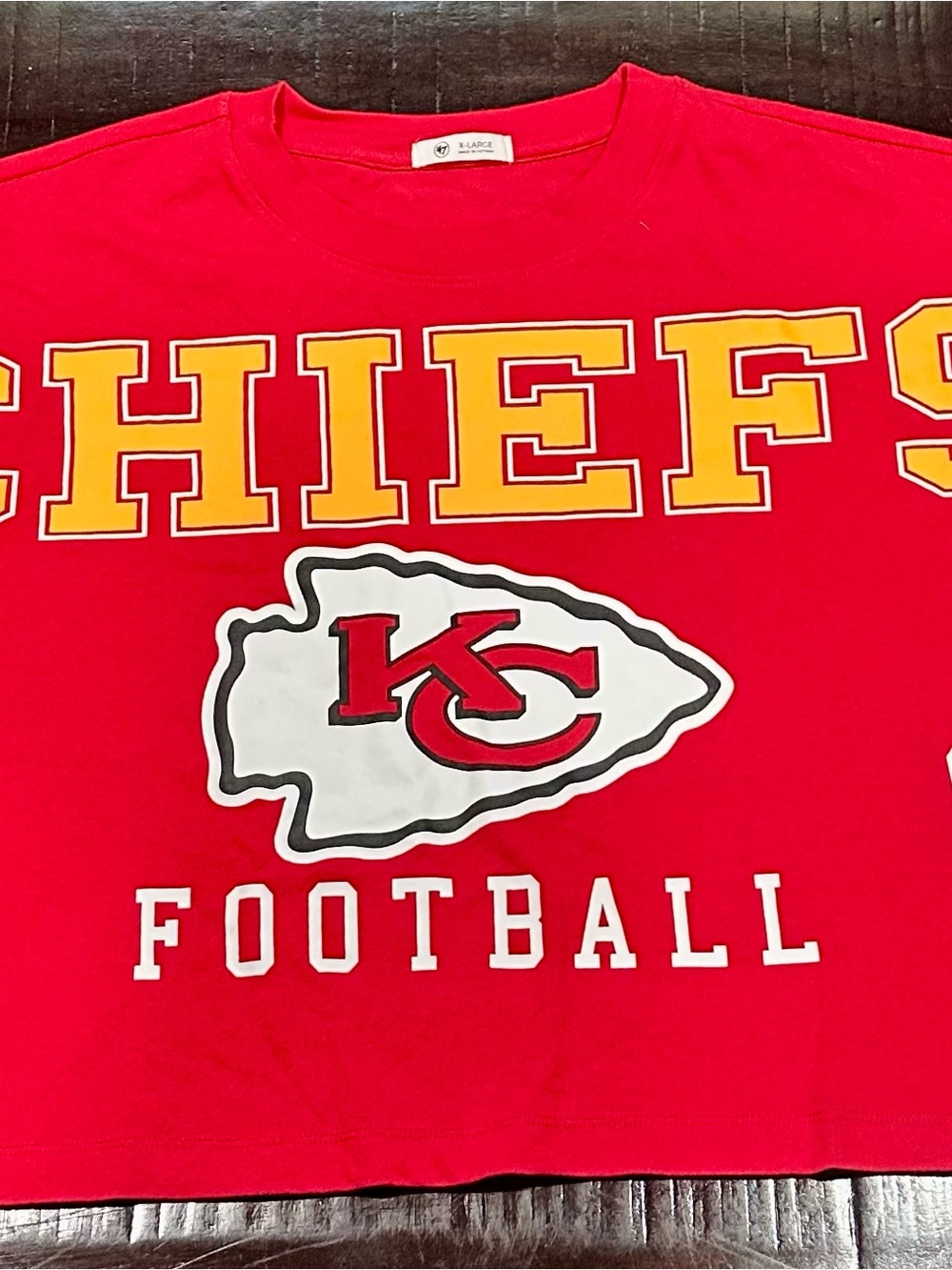 ‘47 Kansas City Chiefs Women’s Long Sleeve Crop Top  XL